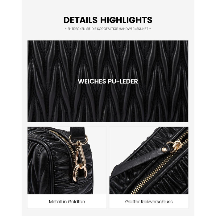 LOVEVOOK Сумка через плече жіноча, маленька сумочка кросбоді, чохол для телефону, сумка на плече, шкіра PU, чорна