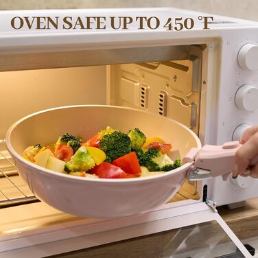 Набір каструль та сковорідок 23 частини з антипригарним покриттям. Керамічний набір посуду з знімними ручками, сумісний з усіма типами плит та духовкою. Без PFAS, PTFE, PFOA. Кремово-білий колір.