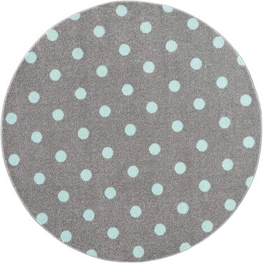 Дитячий килимок Кола Dots у кольорі Silver Grey Mint (кругла 160 см)