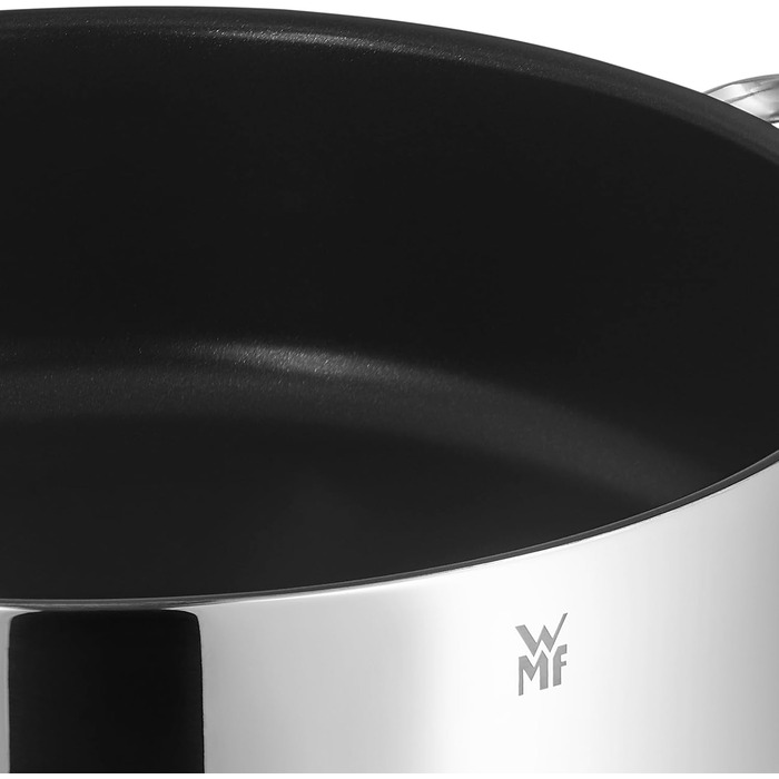 Сковорода WMF Schmorpfanne 28 см з високим бортиком, каструля-жаровня Induktion, сковорода з кришкою 5.0л, Cromargan нержавіюча сталь з покриттям, для духовки, антипригарне покриття, високий бортик