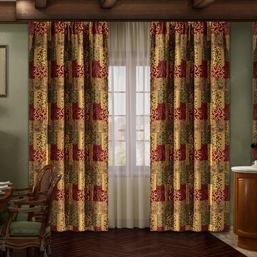 Штори TOPLUXE Damask 132x213см, блекаут, 2 панелі, печворк