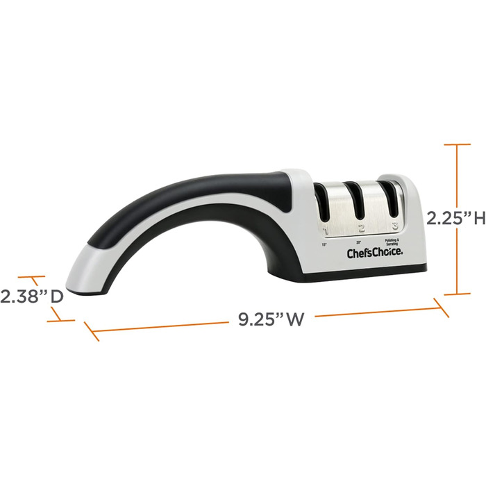 Точилка для ножів Chef's Choice Diamond Manual, 23.8 x 5.1 x 7.0 см, чорний/сріблястий