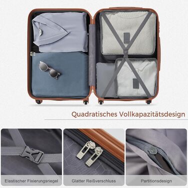 Набір валіз Merax 3 шт. з ABS-пластику з колесами та TSA-замком (елефантово-коричневий)