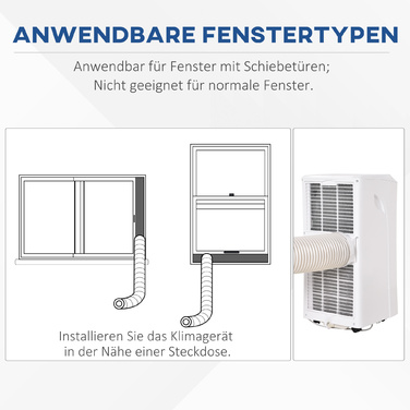 Мобільний кондиціонер 3-в-1 з пультом дистанційного керування, 9K BTU, таймером на 24 години, ABS-пластиком, білий