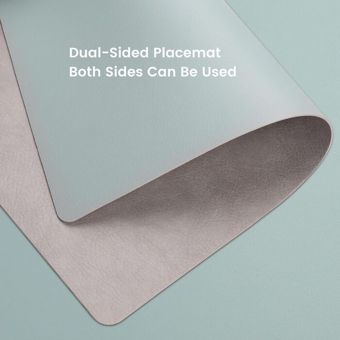 Набори підставки під тарілки YIHELU, 6 шт., штучна шкіра, миються, неслизькі, для кухні та їдальні, м'ятно-зелений/слонова кістка