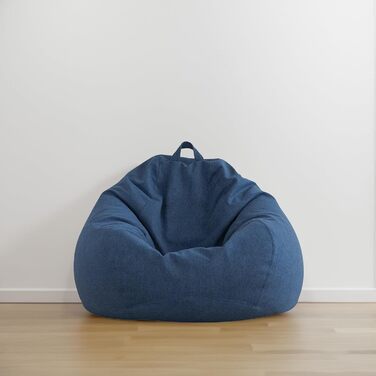 ОГОЛОШЕННЯ. CON Beanbag з ЕКО наповнювачем, пуф, крісло Relax, подушка для сидіння, подушка для підлоги, крісло-мішок (80x90x50 185 л, темно-синій)