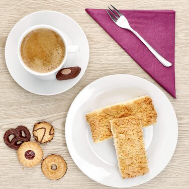 MamboCat Tommy - 18-Piece White Porcelain Coffee Set for 6 People | 6 Cups, Saucers & Plates | Stylish Coffeeware for Breakfast, Coffee, Hotel & Restaurant Use