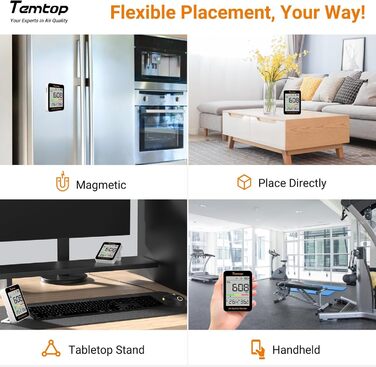 Temtop C1 - CO₂ монітор, термометр та гігрометр: точне вимірювання якості повітря вдома, в офісі, школі
