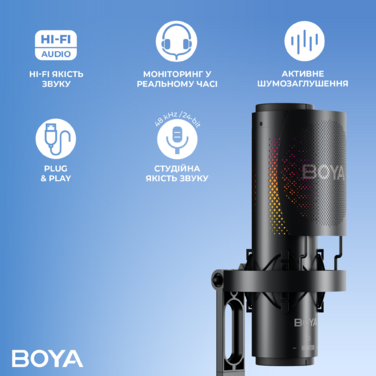 Мікрофон конденсаторний BOYA K3-02 RGB Black