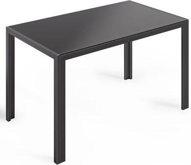 Стіл Bealife з загартованого скла, 120x70x75 см – сучасний кухонний стіл з металевим каркасом, стійкий до подряпин та тепла. Підходить для кухні, вітальні, їдальні або кавової зони, home office. (Білий, 120 * 70 * 75)