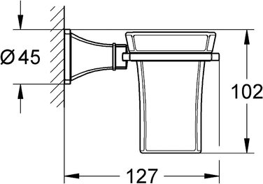 Кружка Грандера, включаючи Тримач (хром Grohe Starlight)