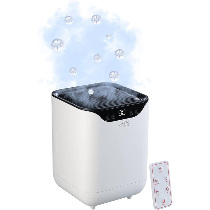 Побутова техніка Sichler 3в1 Зволожувач повітря настільна мийка повітря 3 в 1 XL, зволожувач і охолоджувач, ультрафіолетове світло, 4 л, білий (кондиціонери проти сухого повітря, дезінфекція ультрафіолетовим світлом, настільний вентилятор)