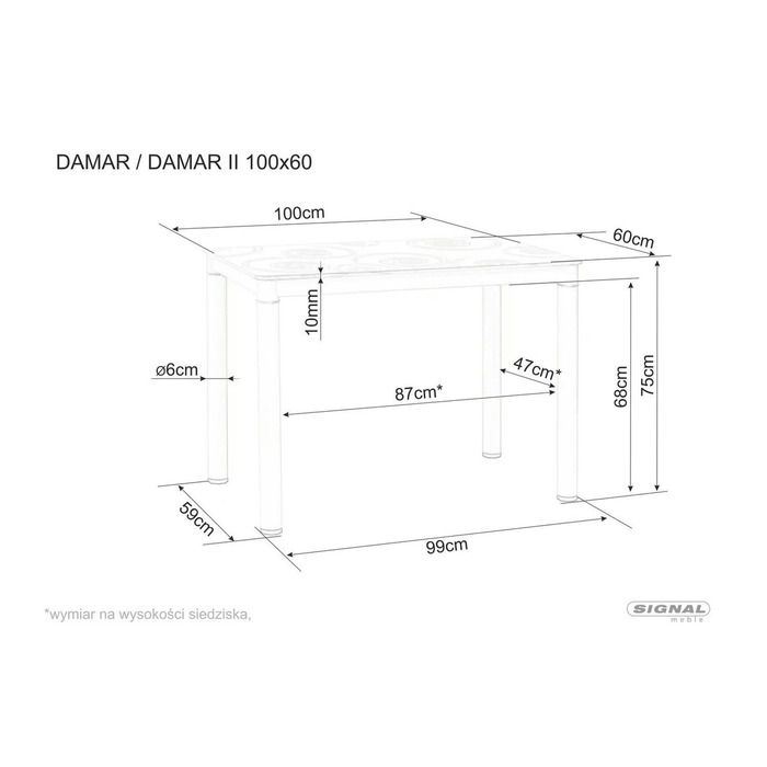 Стіл DAMAR 100*60 дуб артизан/чорний мат