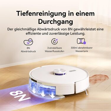 Робот-пилосос NARWAL Freo S з функцією миття підлоги, 8000Pa, 3.5L, LDS-лазерна навігація, керування через додаток, для килимів та шерсті тварин