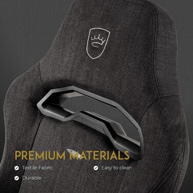 Крісло ігрове Noblechairs Hero з підтримкою попереку, тканина, TX-Антрацит