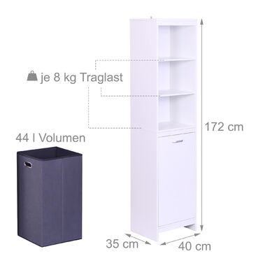 Шафа для білизни Relaxdays з містким мішком для білизни об'ємом 44 літри