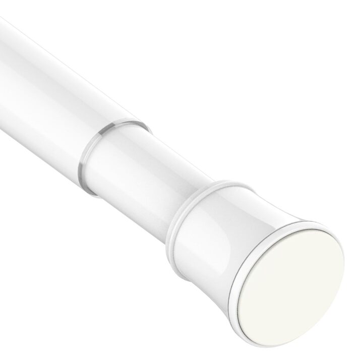 Телескопічний карниз для штор без свердління та гвинтів, розсувна штанга для ванної кімнати та гардероба, біла, 85-265 см (Ø 32 мм)