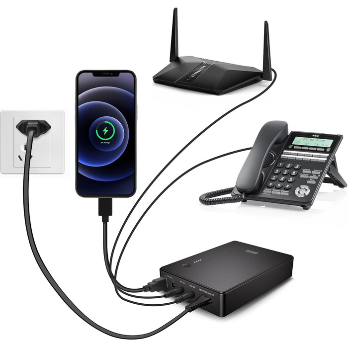 Mini UPS для роутера, модема, камери: безперебійне живлення 37Wh, USB 5V/9V/12V, AC-DC