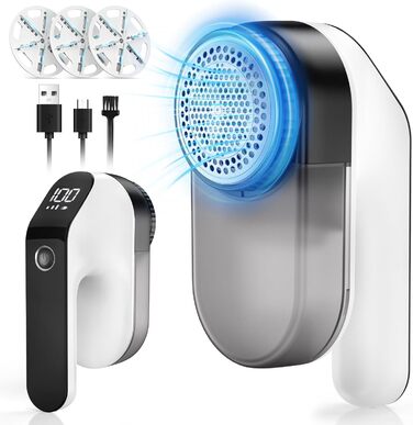 Електричний видалення ворсу NIWOHOM для одягу - 3 швидкості, 6-клинковий ніж, LED-дисплей, для всіх тканин