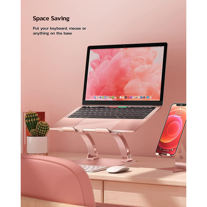 Підставка для ноутбука Nulaxy C1, сумісна з MacBook та іншими ноутбуками - Рожеве золото