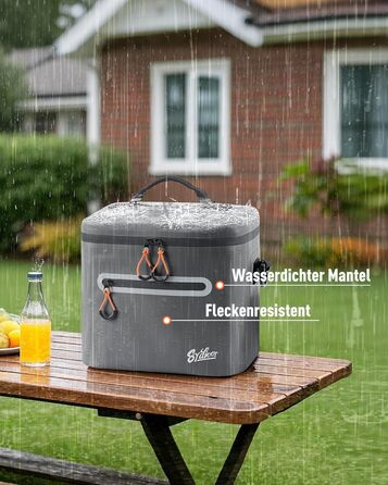 Термосумка-холодильник 14л ізольована водонепроникна темно-сіра для кемпінгу, пікніка, пляжу та грилю