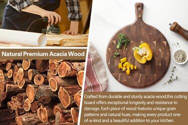 Нейлонове обробне дошка XINZUO Hirnholz (35x25x2.6cm) з антиковзкими ніжками, ручкою та жолобом для соку. Кухонна дошка з акації (42,5*32*1,9cm)