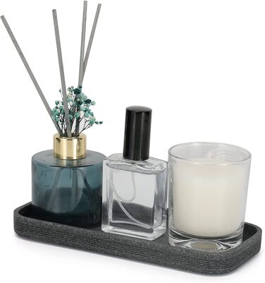 Сірий набір аксесуарів для ванної ZCCZ, 6 предметів: органайзер, тримач для зубних щіток, дозатор для рідкого мила, підставка, 2 контейнери для ватних паличок, сучасний дизайн