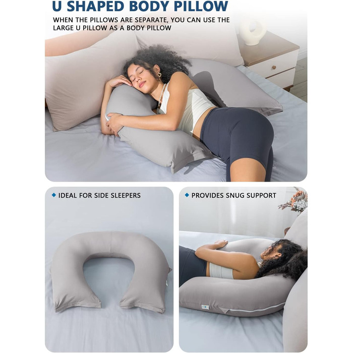 Подушка для читання INSEN: Базова модель, Tencel, світло-сіра, охолоджуюча