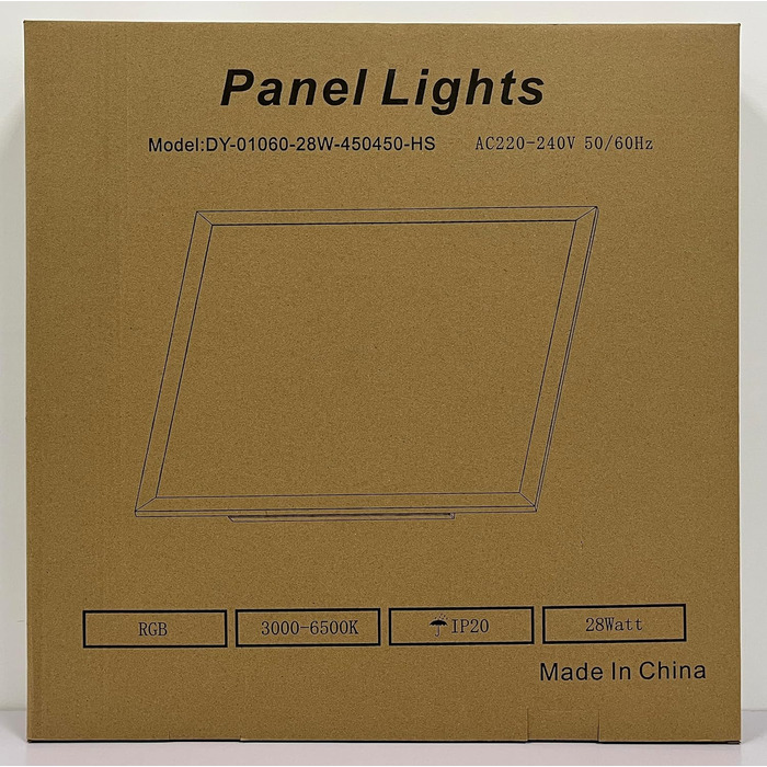 Світлодіодна стельова світлова панель, стельова лампа 45x45см з плоским регульованим RGB підсвічуванням з пультом дистанційного керування, стельова панель потужністю 28 Вт з 3100лм, 3000K-6500K світлодіодна панель для вітальні, передпокою, спальні, біла 4