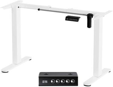 Електричний підйомний механізм для столу 2-рівневий з пам'яттю, регулювання висоти, ніжки для столу (Білий)