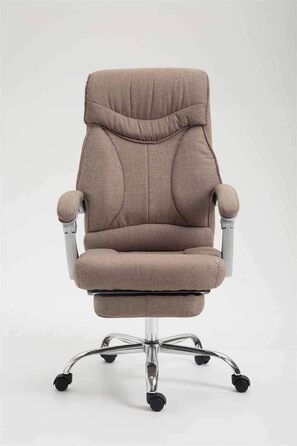 Офісне крісло CLP Big Iowa з тканинним покриттям, крісло для керівника з підніжкою, вантажопідйомність до 136 кг, регульована висота, колір: тауп
