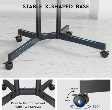 Мобільна стійка для телевізора BONTEC з колесами 32-85