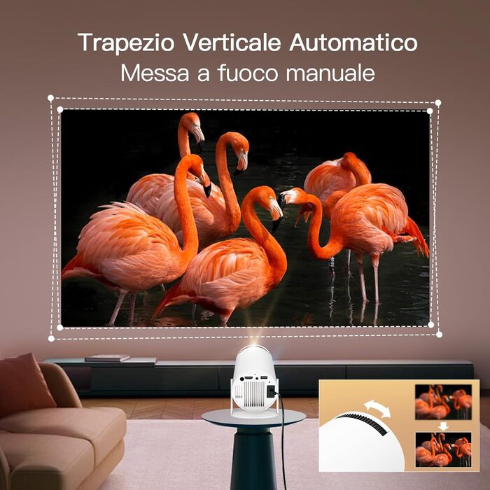 Портативний проєктор LYNCAST HY300 Pro: Wi-Fi, Bluetooth, Android 11, 1080P/4K, обертання 180°, для дому та на вулиці