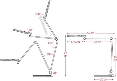 Настільна світлодіодна лампа FeinTech LTL00620, бездротова зарядка, сріблясто-сірий