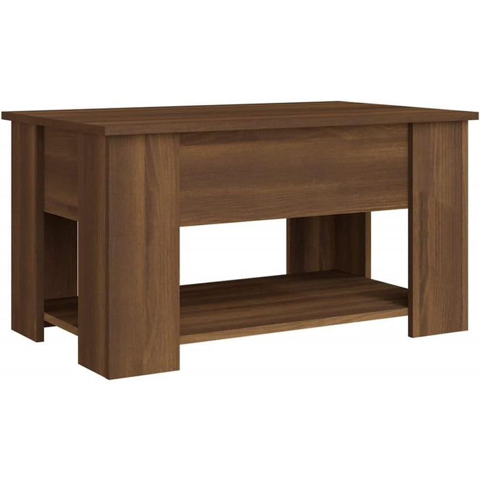 Журнальний столик з регулюванням висоти Журнальний столик Журнальний столик Стіл для вітальні Журнальний столик з місцем для зберігання 79x49x41см Інженерна деревина (коричневий дуб)