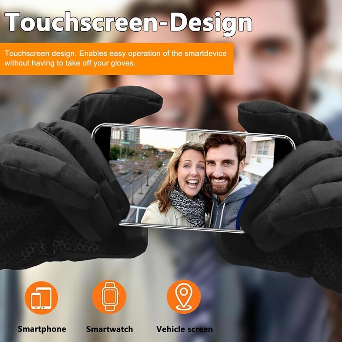 Обогріваючі рукавички Loowoko з акумулятором 7.4v 3000mAh (2 шт.), 3 режими нагріву, водонепроникні, з підтримкою сенсорного екрану, USB для роботи на відкритому повітрі, мотоцикла, велосипеда, катання на лижах, альпінізму, піших прогулянок