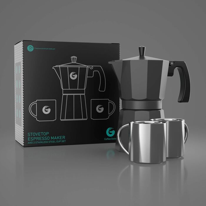 Кавоварка Espresso Gator для плити, мока-кавоварка з прозорого скла, 9 чашок (450 мл) (алюміній, 6 чашок/350 мл)