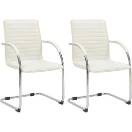 Набір з 2-х відкидних крісел Tira з штучної шкіри, з м'яким сидінням, колір кремовий
