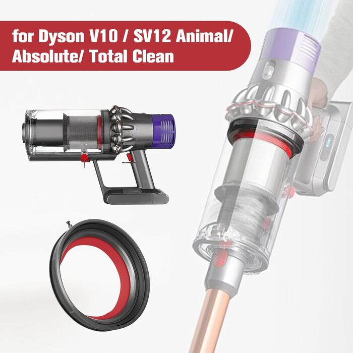 Контейнер для пилу DrRobor для Dyson V10 Animal/Absolute, аксесуари 969509-01 (ущільнювальне кільце V10)