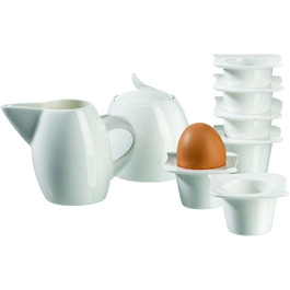 Серія Mser La Musica, чашки для яєць, цукорниця, формочки, набір з 8 предметів, фарфор, білий