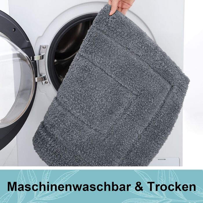 Набір килимків для ванної кімнати Homaxy з мікрофібри, 2 шт., нековзні, миючі, м'які, водопоглинаючі, для ванної кімнати - 40x60 см + 60x90 см, темно-сірий