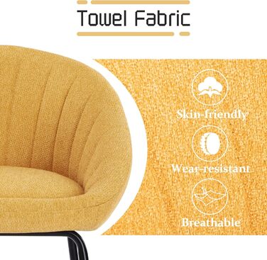 Набір з 2 барних стільців Chairus, жовті. Металевий каркас, льонова оббивка. Для кухні, дому, барної стійки.