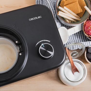 Машина для приготування морозива Cecotec Gelacy 1200 Touch з компресором. Чорний колір, 0,8 л, сенсорний екран, 110 В, 30 хвилин
