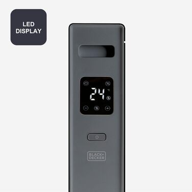 Конвектор BLACK+DECKER BXCSH1800E, 1800 Вт, 1800W, чорний, з можливістю кріплення на стіну, цифровий дисплей