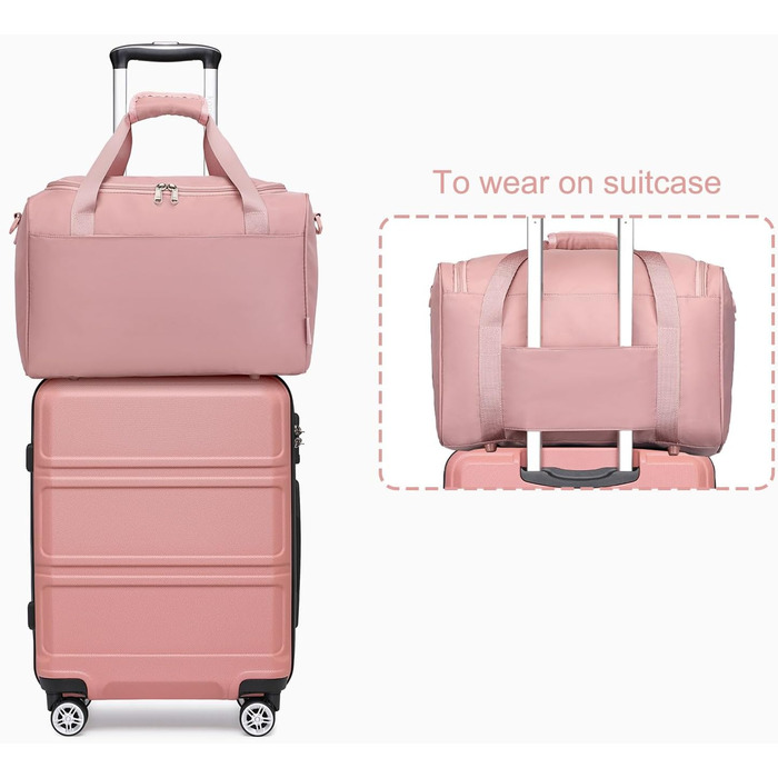 Набір валіз KONO 2 шт. 55 см, ручна валіза, набір для подорожей, 40x20x25 см, кремовий