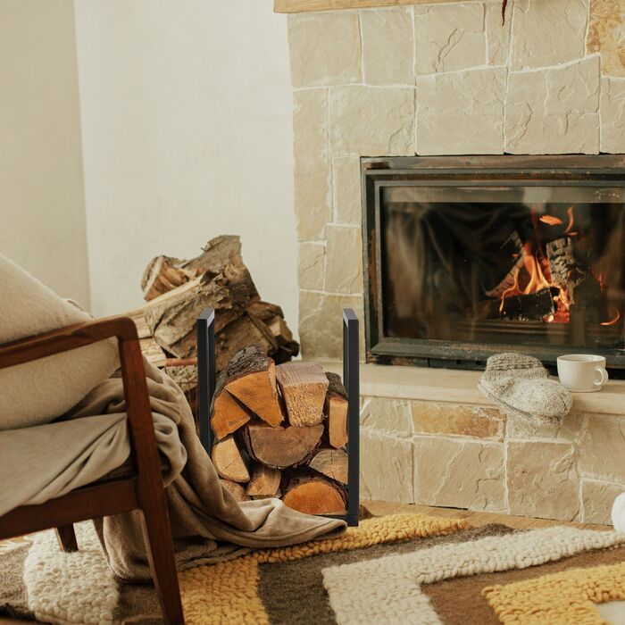 Стильна металева полиця для дров Relaxdays