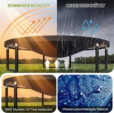 Батут садовий Devoko з сіткою та кільцем для баскетболу, до 150 кг, Ø 228/305/366/427 см - для дітей та дорослих (228x228x199 см, синій)