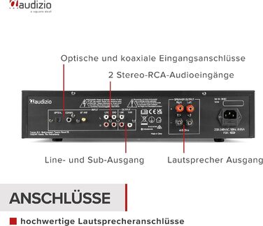 Стерео підсилювач з Bluetooth, аудіо 2.1, Чорний, 220B - 2x200W Hi-Fi