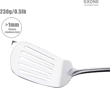 Набір кухонних аксесуарів GXONE, 7 предметів, нержавіюча сталь 304, з підставкою, термостійкий дерев'яний ручка, кухонні помічники (шпатель з дерев'яною ручкою)