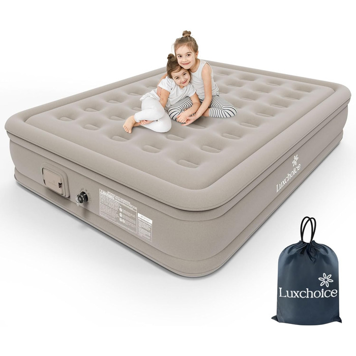 Надувний матрац для 2 осіб з самонадуванням, 200x148x36 см, преміум-якість, для кемпінгу та дому